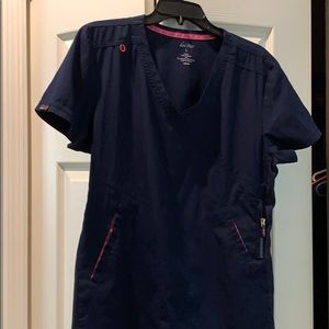Koi Lg Navy Blue scrub top